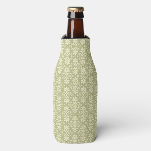 Floral damask wallpaper bottle cooler (Bottle Front)