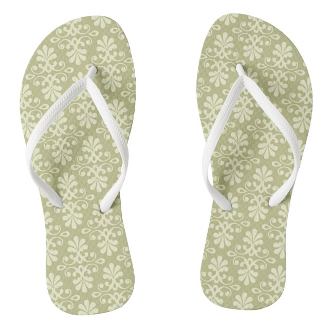 Floral damask wallpaper flip flops (Footbed)
