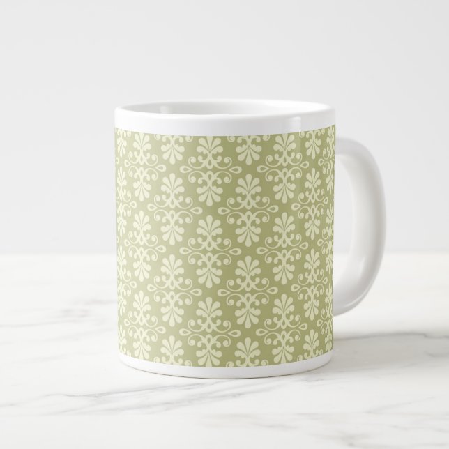 Floral damask wallpaper large coffee mug (Front Right)