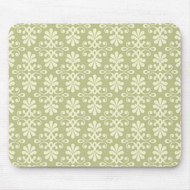 Floral damask wallpaper mouse mat (Front)