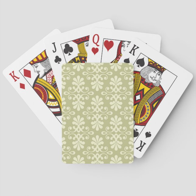 Floral damask wallpaper playing cards (Back)