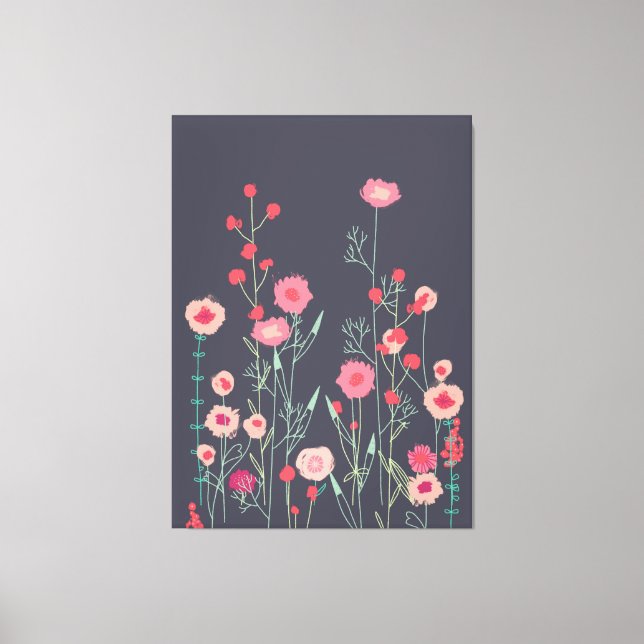 Floral Dark Boho Canvas Print (Front)