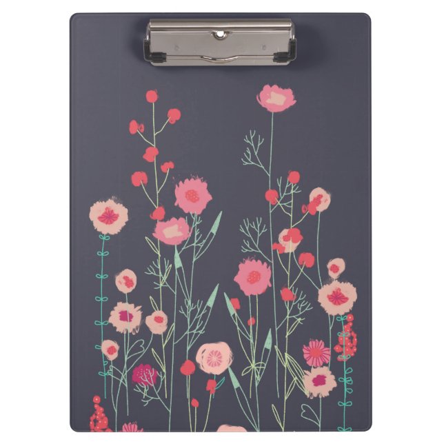 Floral Dark Boho Clipboard (Front)