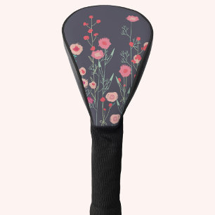 Floral Dark Golf Head Cover