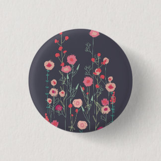 Floral Dark Modern 3 Cm Round Badge