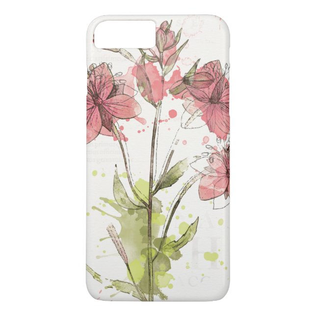 Floral Dark Pink Splash Case-Mate iPhone Case (Back)