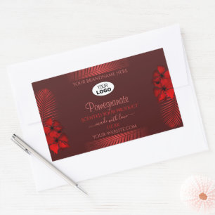 Floral Dark Red Product Labels Hawaii Flowers Logo