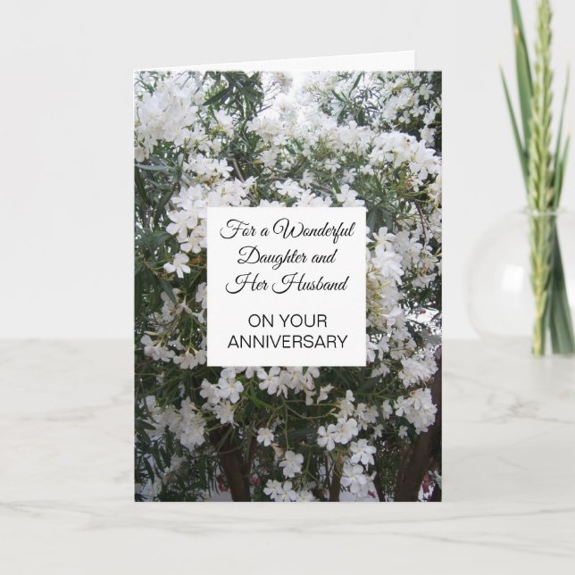 Floral Daughter Husband Personalised Anniversary Card (Front)