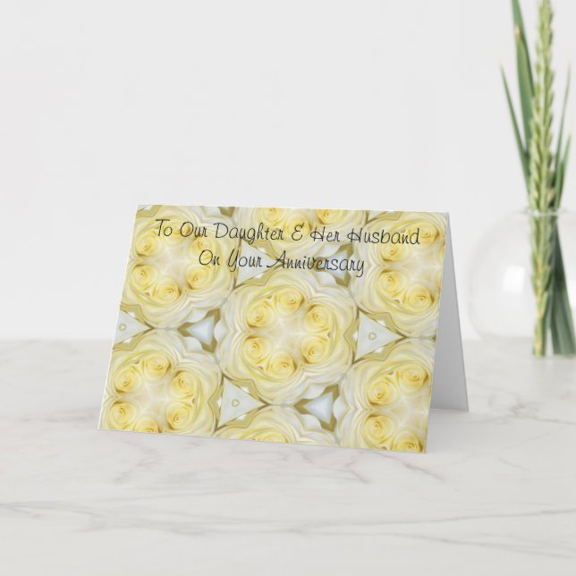 Floral Daughter Husband Personalised Anniversary Card (Front)