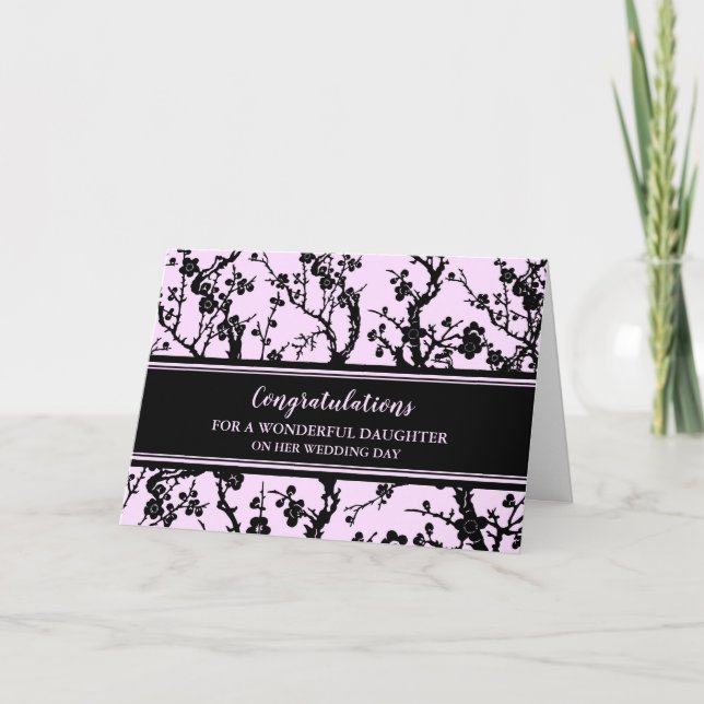 Floral Daughter Wedding Day Congratulations Card (Front)