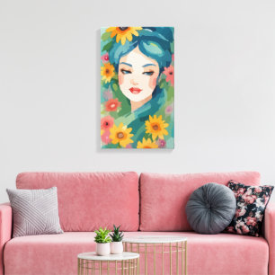Floral Daydream Portrait Canvas Print