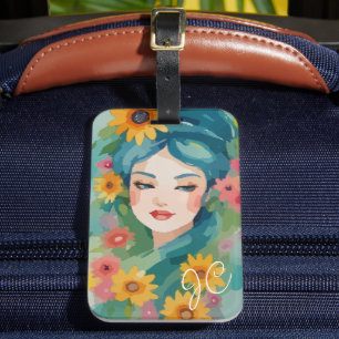 Floral Daydream Portrait Luggage Tag
