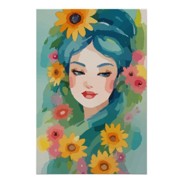 Floral Daydream Portrait Poster (Front)