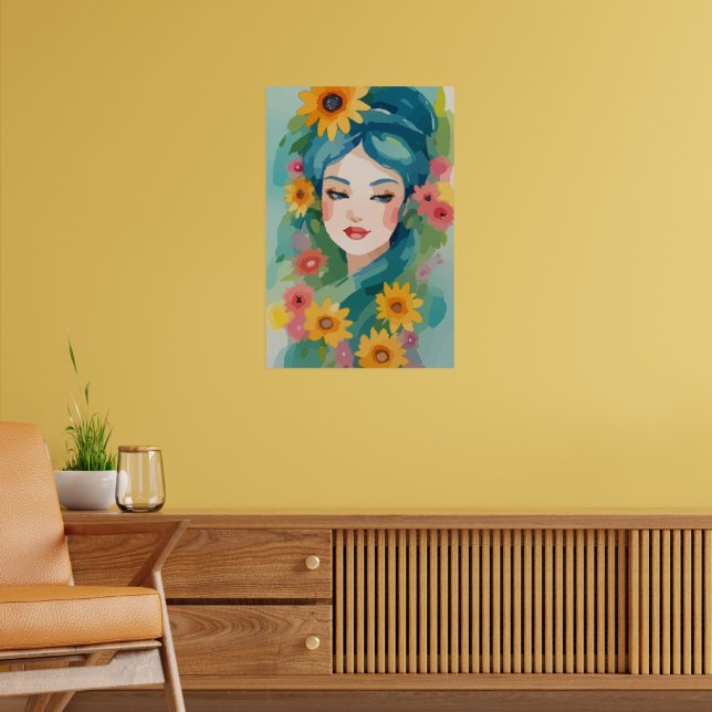 Floral Daydream Portrait Poster (Living Room 2)
