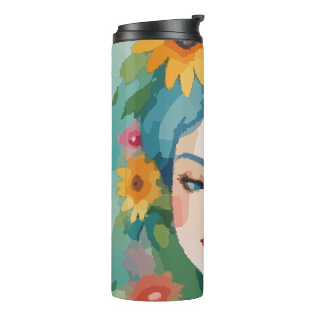 Floral Daydream Portrait Thermal Tumbler (Rotated Left)