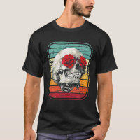 Floral Dead Sugar Skull Flower Roses Retro Vintage