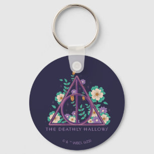 Floral Deathly Hallows Graphic Key Ring