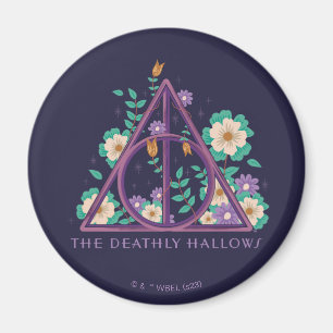 Floral Deathly Hallows Graphic Magnet