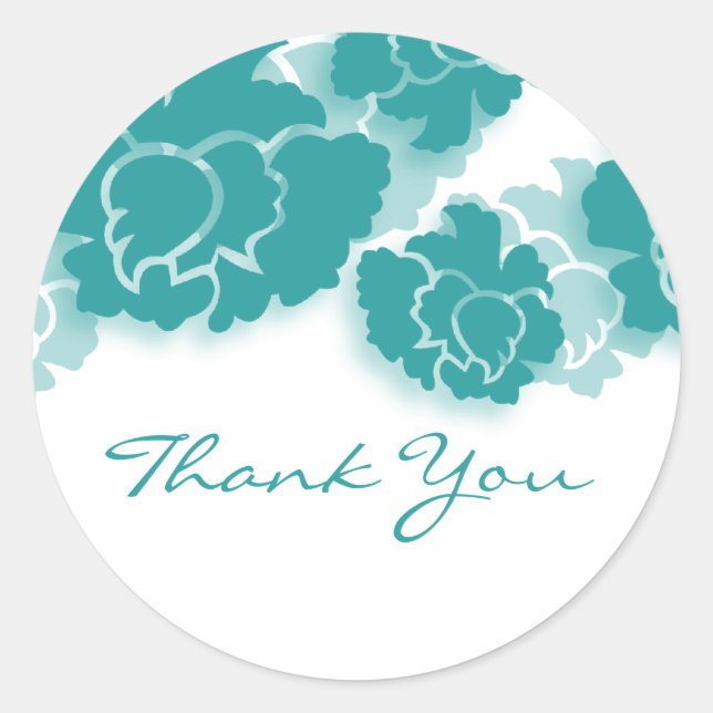 Floral Decadence Thank You Stickers (Front)