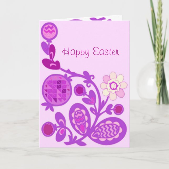 Floral Deco Easter Card (Front)