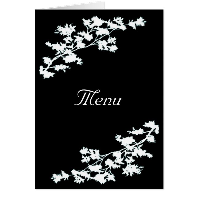 Floral Deco Wedding Menu Card (Front)