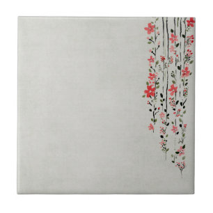 Floral decoration tile