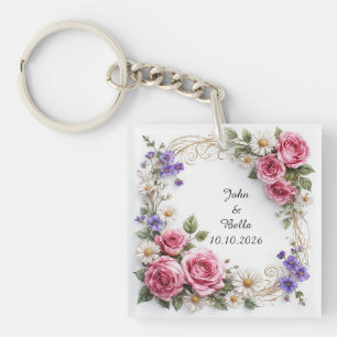 Floral Decorative Wreath Key Ring