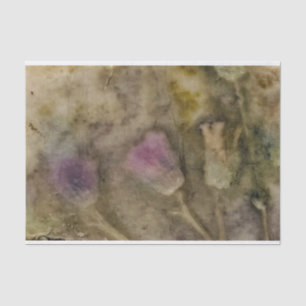 Floral Decoupage Tissue Paper Green Purple Eco-Dye