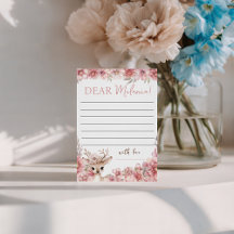 Floral Deer Birthday Message Card