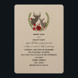 Floral Deer Christmas Wedding Invite<br><div class="desc">A Christmas wedding invitation featuring an illustration of red flowers arranged around the busts of a buck and doe.  Personalise the text with details of your occasion.  Wording is from bride and groom together with their families.</div>