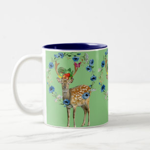 Floral Deer Fruit Mug