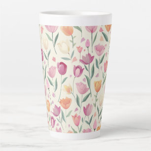 Floral Delight Pattern Latte Mug
