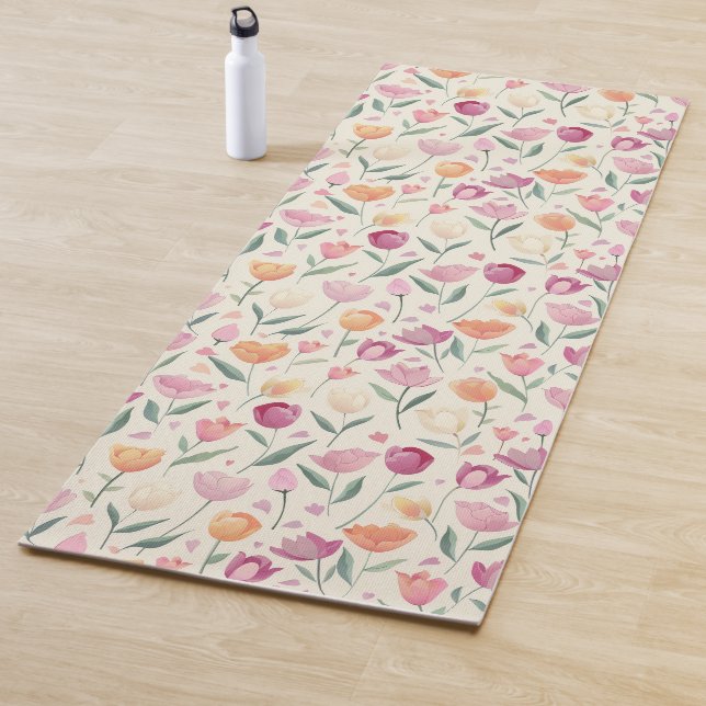 Floral Delight Pattern Yoga Mat (In Situ)