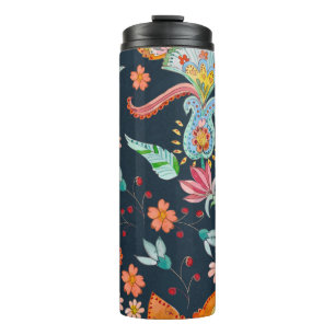 Floral Delight: Watercolor Flower Texture Thermal Tumbler