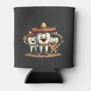 Floral Dental Tooth Funny Cinco De Mayo Can Cooler
