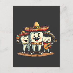 Floral Dental Tooth Funny Cinco De Mayo Holiday Postcard