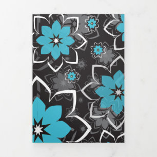 Floral Design 14 Tri-Fold Holiday Card