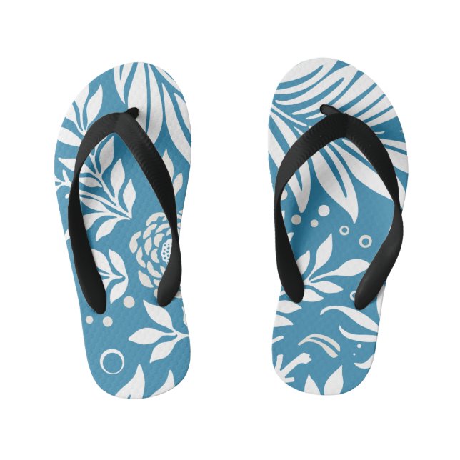 Floral Design 20 Kid's Flip Flops (Footbed)