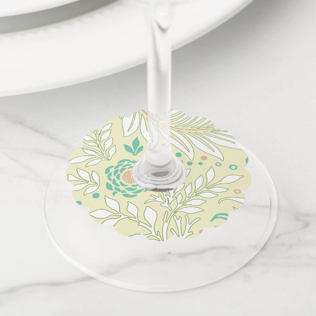 Floral Design 21 Wine Glass Tag (Close Up)