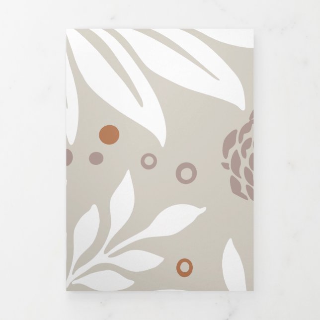 Floral Design 25 Tri-Fold Holiday Card (Cover)