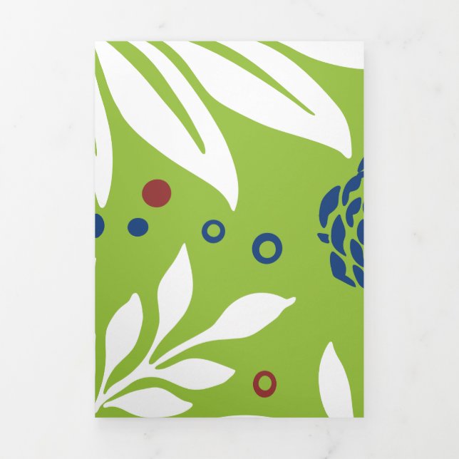 Floral Design 27 Tri-Fold Holiday Card (Cover)