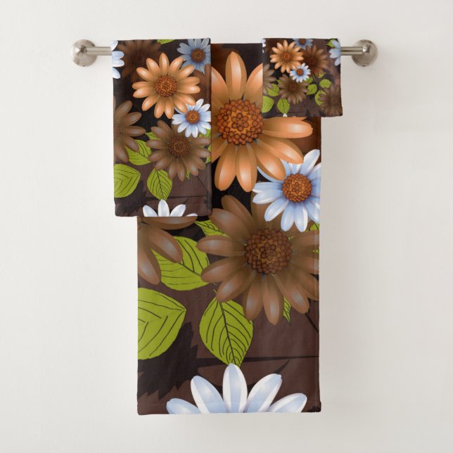 Floral Design 2 Bath Towel Set (Insitu)