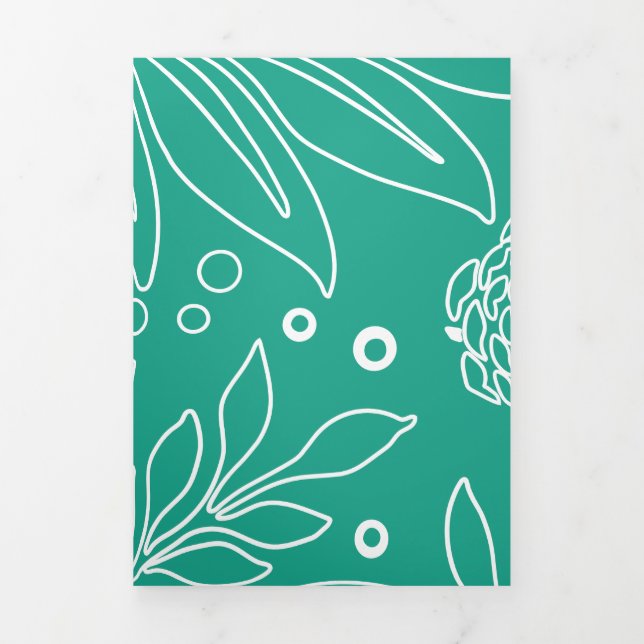 Floral Design 34 Tri-Fold Holiday Card (Cover)