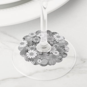 Floral Design 3 Wine Glass Tag