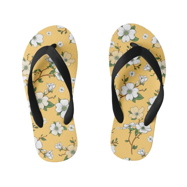 Floral Design 4 Kid's Flip Flops (Footbed)