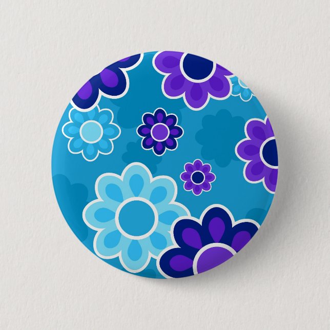 Floral Design 6 Cm Round Badge (Front)