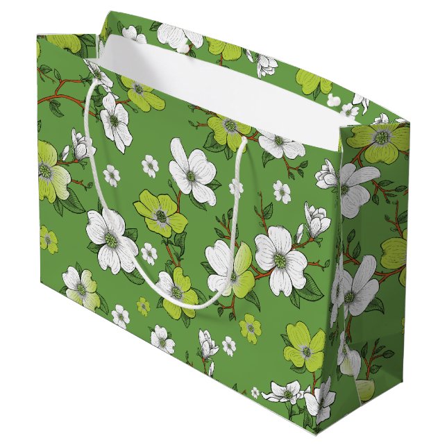 Floral Design 6 Large Gift Bag (Back Angled)
