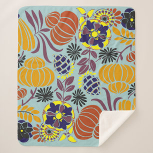 floral design background sherpa blanket