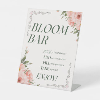 Floral Design Bloom Bar  Pedestal Sign