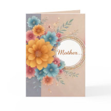 Floral Design Card with Poem for Mother's Day